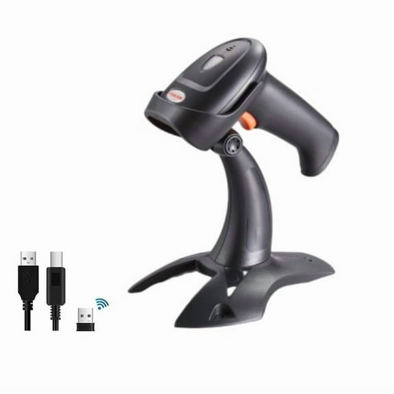 XIANJINO Fully Upgraded Wireless 2D QR Barcode Scanner with Stand, 3 in 1 Bluetooth & 2.4GHz Wireless & USB Wired, Connect Smart Phone Tablet PC, Image Bar Code Reader with Vibration Alert