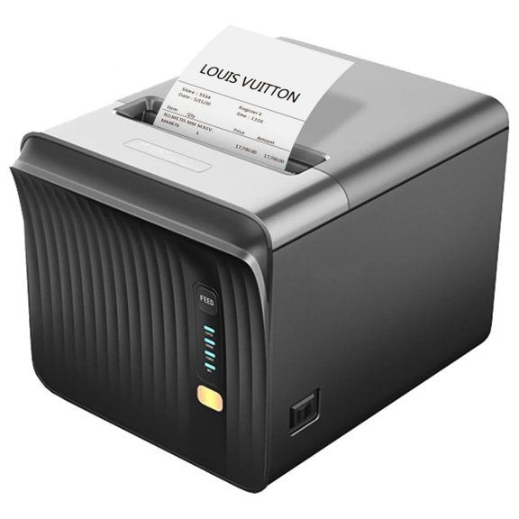 XIANJINO Thermal Receipt Printer 80mm POS Portable Restaurant Kitchen Printer with USB Serial Ethernet LAN for Mac Windows Support Cash Drawer