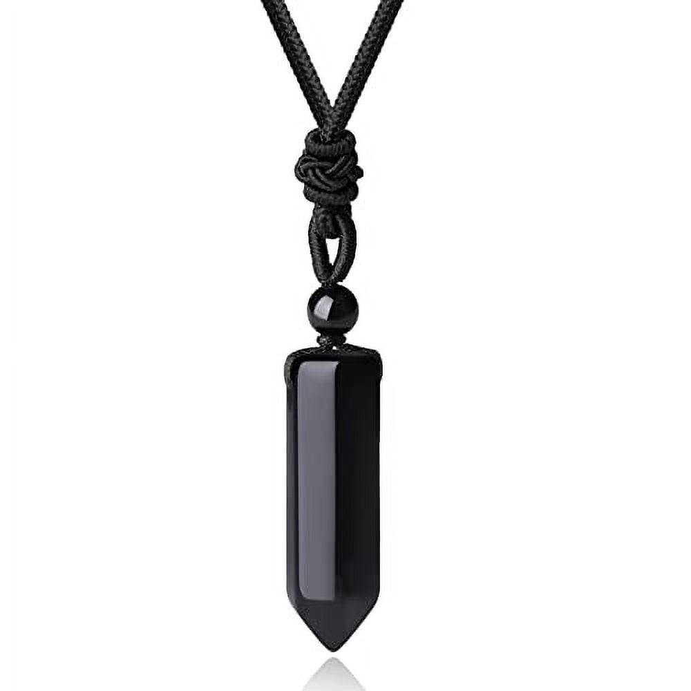 Black Obsidian Arrowhead Pendant Necklace