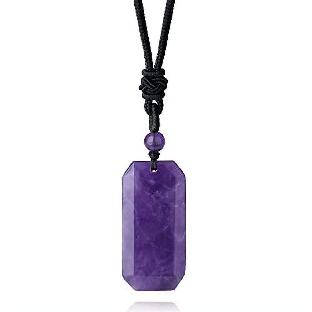 Jewelry Blue sand Amethyst Gift For Women Men Natural Stone Wire Wrap Stone  Pendant Rose Quartz Hexagonal Cylindrical Crystal Necklace GOLD-BLUE SAND -  Walmart.com