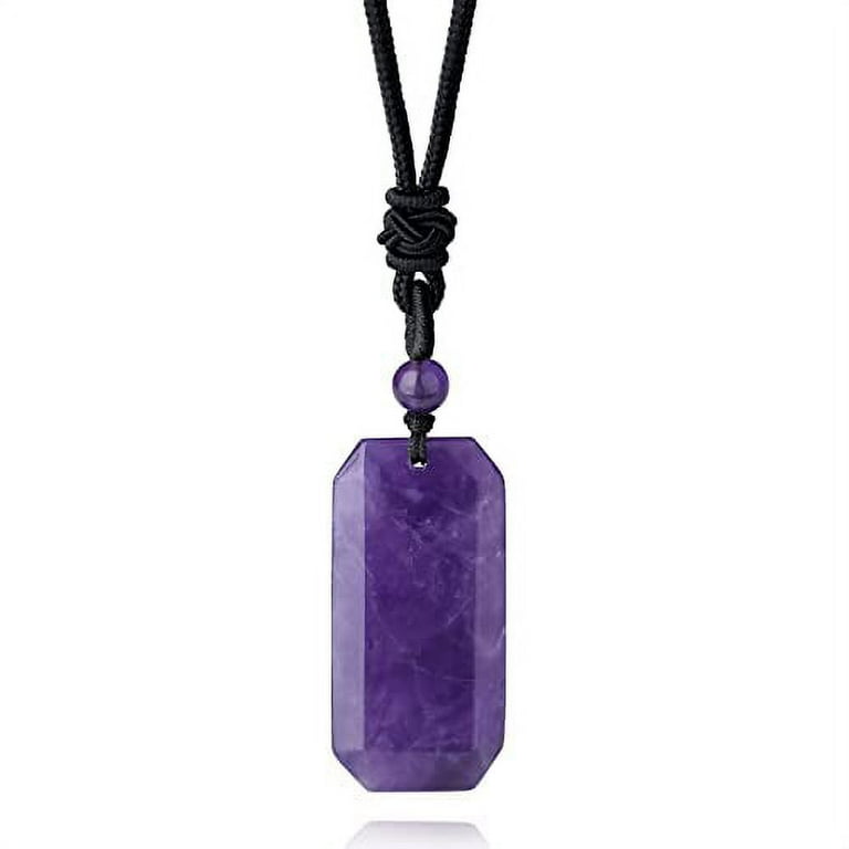 Mens amethyst crystal necklace deals