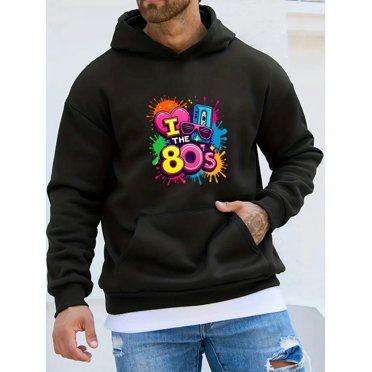 XIANQI I  The 80's Men's Graphic Hooded Sweatshirt - Classic Style XL