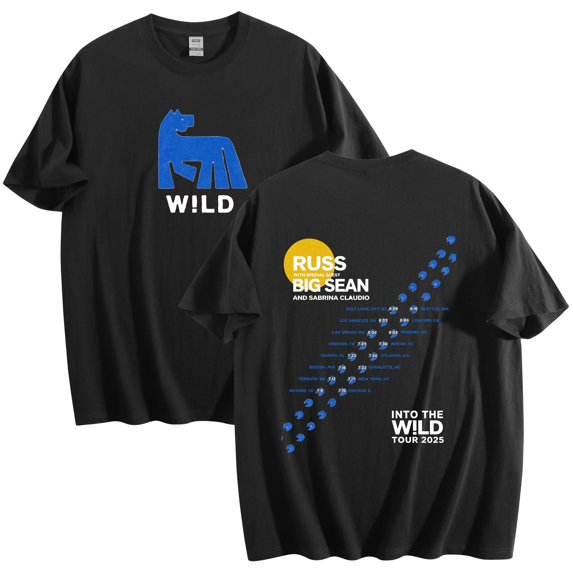 XIANQI Russ Into The Wild Tour 2025 Cotton T-Shirt Crewneck Tee 3xl