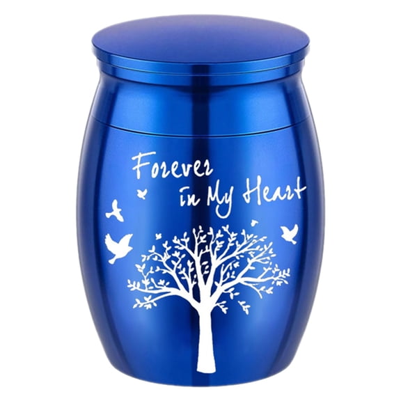 XIANXIAN 1.6 inches Mini Pet Memorial Small Urns for Dog and Cat Ashes, Stainless Steel Cremation Urn, Pet Paw Print Keepsake Urn for Ashes - No Longer by My Side Forever in My Heart