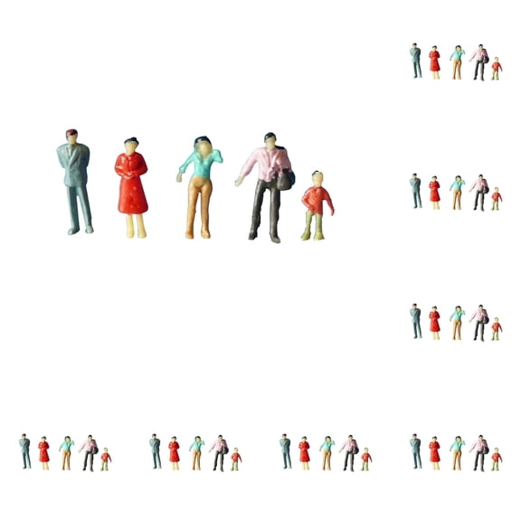 XIANXIAN 100pcs Mini People Figurines 1:100 Scale Mini Architectural Painted Tiny Model Sitting and Standing Plastic Small Dollhouse People for Miniature Scenes