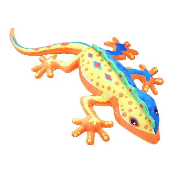 XIANXIAN 22 Inches Realistic Lizard Stuffed Animal Plush Toy with Spots Colorful Gecko Stuffed Animal Sturdy Gecko Plush Reptilian Toy Huggable Birthday Gift for Little Person Teens (Yellow)