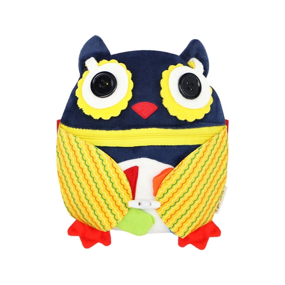 XIANXIAN Buckle Owls Aids - Alzheimers Patients Learning Activity - Develop Motor Skills and Problem Solving - Geometry and Color Recognition - Sensory Stuffed Animal Aids for Elderly