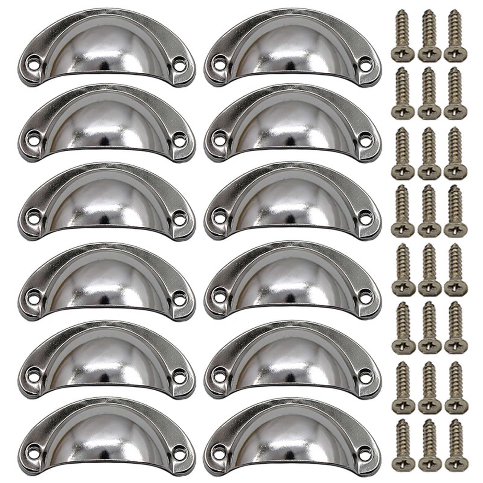 XIANXIAN Cabinet Cup Pulls Bronze, 3 inch (82mm) Antique Kitchen Cabinet Handles, 12 Pack Furniture Door Hardware Knobs with Screws for Chest of Drawers Cupboard Dresser Wardrobe