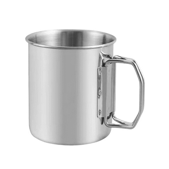 ​​XIANXIAN Camping Cup with Foldable Handles Stainless Steel Drinkware Outdoor Water Boiling Cup for Backpacking Hiking and Adventure Activities Thermal Retention Design​​