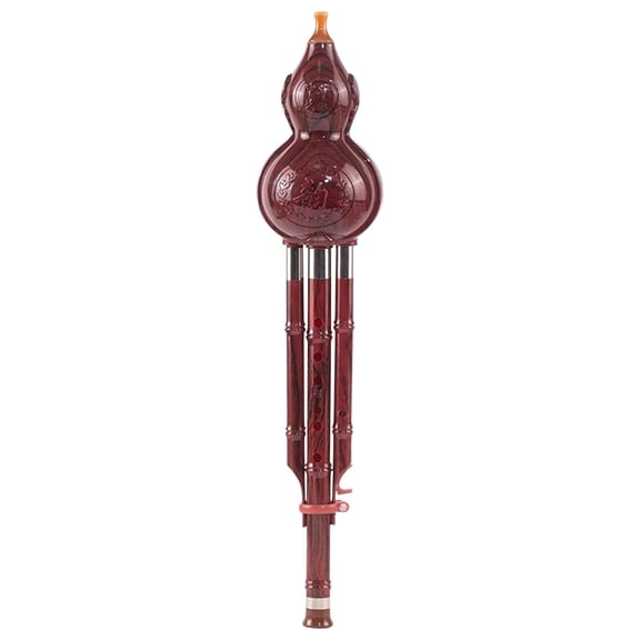 XIANXIAN Chinese Cucurbit Flute Hulusi Traditional Musical Instrument Hulusi Gourd Flute with Chinese Knot Pendant and Non-Slip Rope for Beginners, Key C 15.75In