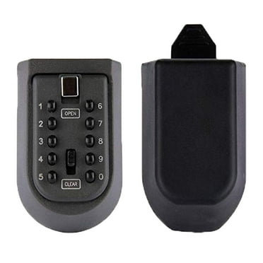 XIANXIAN Combination Lock Key Box Indoor & Outdoor Key Lock Box Wall Mounted Button Combination Key Storage Lock Box with Black Rubber Cover & Wall Fixings for 5 To 7 Keys