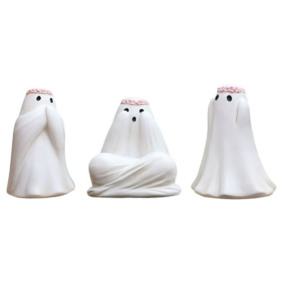 XIANXIAN Cute Ghost Garden Statue Outdoor Halloween Decor, Sculpted Figurine Design for Patio Yard Plant Pot Accents and Porch Display with Seasonal Festive Features
