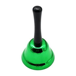 XIANXIAN Dinner Hand Bell Green Steel Loud Call Christmas Jingle Bells for Wedding Events Decoration Alarm Inside Classroom Food Line Ringing