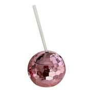 XIANXIAN Disco Ball Cups, Reusable Tumbler Disco Flash Party Cup Decorations Glitter Cocktail Ball Cups Spherical with Lid and Straw for Nightclub Bar Party Decor Supplies(Silver)