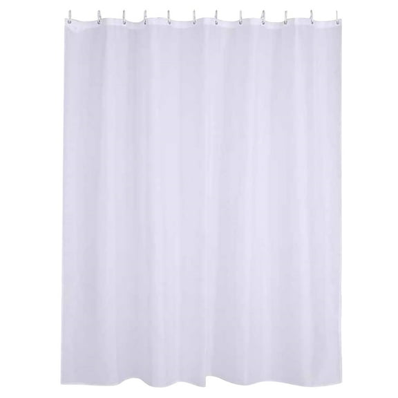 XIANXIAN Extra Long 72x86 Inch Shower Curtain, Fabric Waffle Weave Decor Bath Curtain with Hooks, Weighted Hem, Heavy Weight, Water Repellent, White