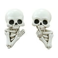 thumbnail image 1 of XIANXIAN Funny Keep Quiet Skeleton Statue Halloween Decoration, Window Peeker Door Corner Decor, Resin Skull Figurines Gothic Wall Sculpture for Home Halloween Decorations, 1 of 9