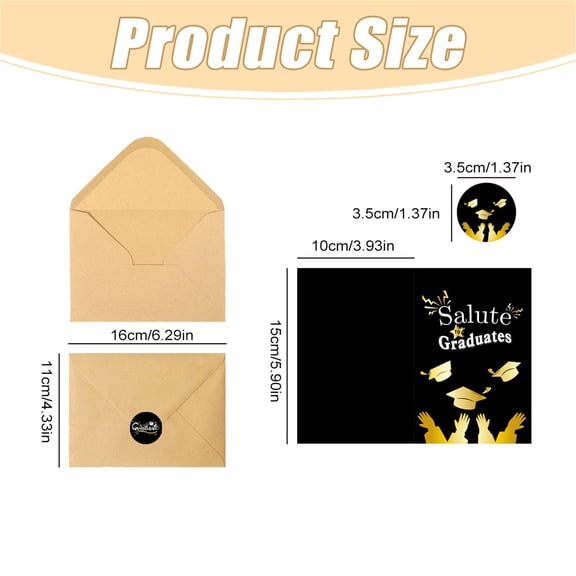XIANXIAN Graduation Cards 2026, 18 Pack 4"x6" Gold-Foil Graduation Cards with Envelopes, 6 Unique Designs Congratulations Grad for College & High School C*3