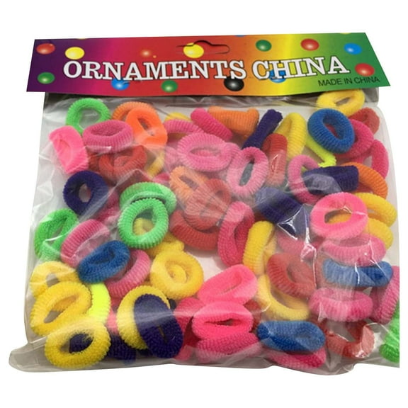 XIANXIAN Hair Ties 100pcs Elastic toddler Hair Ties for Little Girls Kids Small Mini Hair Bands Soft Ponytail Holders Hair Accessories Multicolor