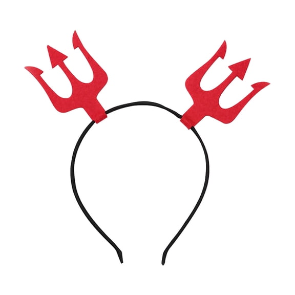 ​​XIANXIAN Halloween Decorative Devil Fork/Black Cobweb Headband Hoop for Gothic Display Scary Party Accessory Wall Hanging Décor Adult Costume Prop Gothic Theme​​