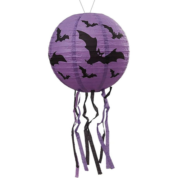 XIANXIAN Halloween Hanging Decorations Lanterns with Led Lights Illuminated Decor, Pumpkin Bat Lanterns for Halloween Indoor & Outdoor Spooky Home Decor