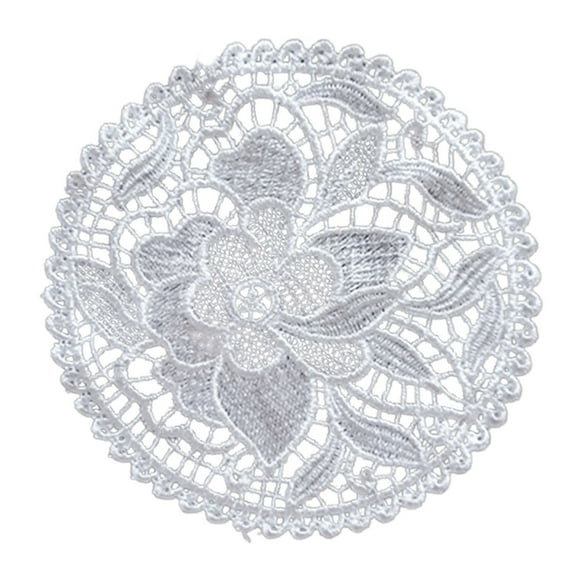 XIANXIAN Handmade Crochet Lace Doilies Round Snowflake Placemats Premium Table Setting Decor Intricate Design Dining Tabletop Enhancement Artisanal Accent​​