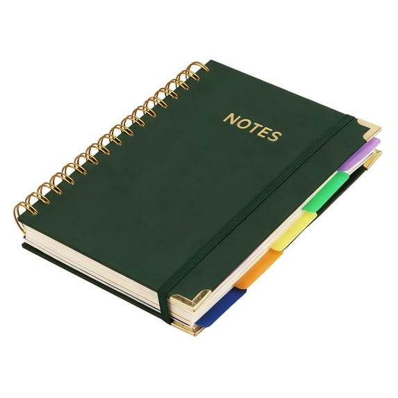 XIANXIAN Hardcover Notebook Journal with Removable Dividers and Tabs 300 Pages Leather 5-Subject College Ruled Large B5 Notebook for Work and Note-Taking