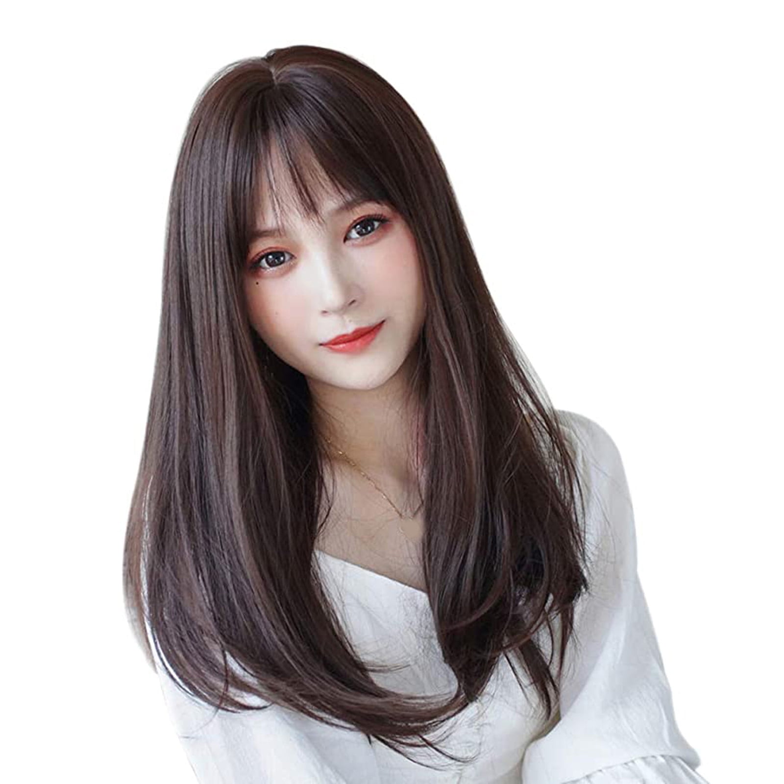 Bangs for straight hair round face sale
