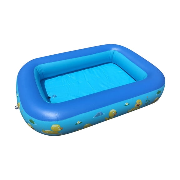 XIANXIAN Inflatable Kiddie Pool, 39" × 55" × 12" Kids Swimming Pool with Inflatable Soft Floor, Ocean World Inflatable Bathtub for Indoor or Outdoor, Ball Pit Pool