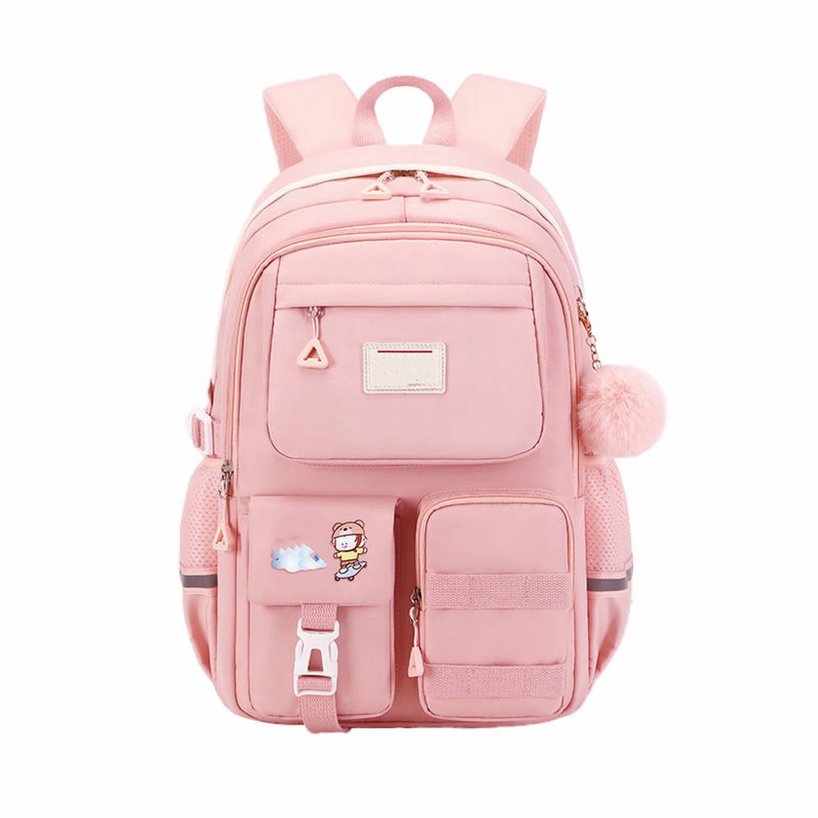 Pink Backpack Backpack For 6th Graders Large Capacity Middle School  Students Bookbag,Teenage Backpack,Outdoor Daypack