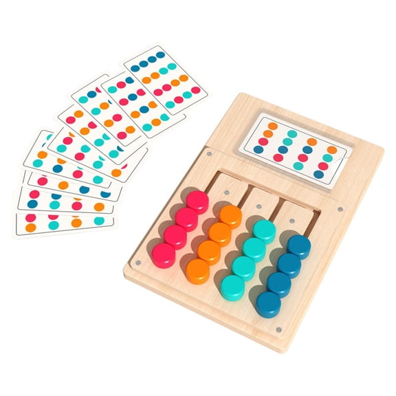 XIANXIAN Learning Toys Slide Puzzle Color and Shape Matching Puzzles for Kids, Preschool Educational Wooden Brain Teasers Toy for Child Kids Age 3 4 5 6 7