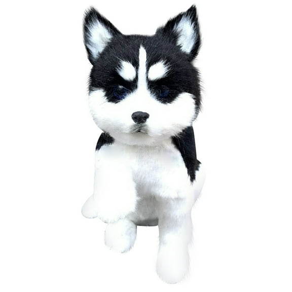 XIANXIAN Lifelike Husky Stuffed Animal-white 6.7",Alaskan Malamute Plush Toy,Realistic Dog Stuffed AnimalToy,Girl Toys,Gifts for Kids,Home Decor,Hugging Toy