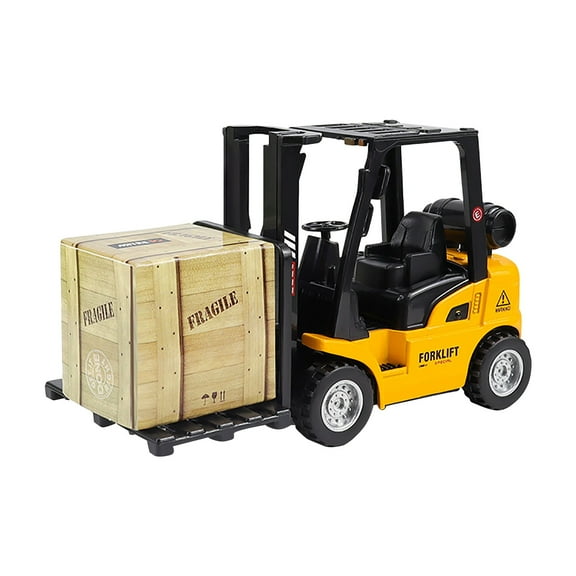 XIANXIAN Liftable Forklift Toy, All Metal Die-cast Construction Fork Truck with Articulating Arm, Movable Forks - Scale Mini Vehicle Model for Kids Adult Collection & Desk Decoration- Yellow