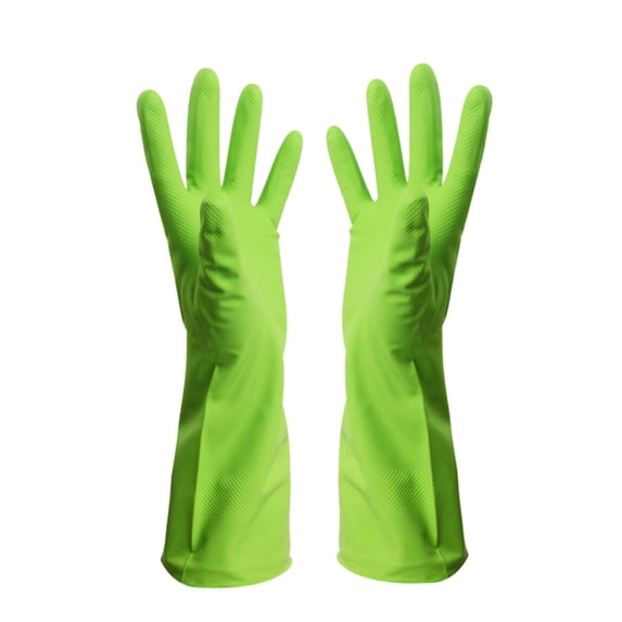 XIANXIAN Long Rubber Dishwashing Gloves | Latex-Free Heat-Resistant Cleaning Gloves for Washing Dishes & Scrubbing | Anti-Slip Textured Gauntlets