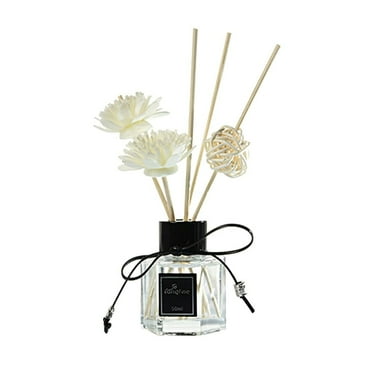 XIANXIAN Oil Diffusers with Natural Sticks, Glass Bottle and Scented Oil for Kitchen and Living Room | Black Wood Caps 50ML