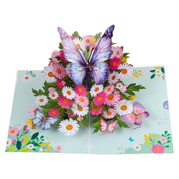 XIANXIAN Pop Up Card, Butterfly and Flower 3D Greeting Card with Envelope for Any Occasion, Birthday, Mother's Day, Anniversary, Valentines Day, Handmade Gifts, Foldable Celebration Cards for Friends