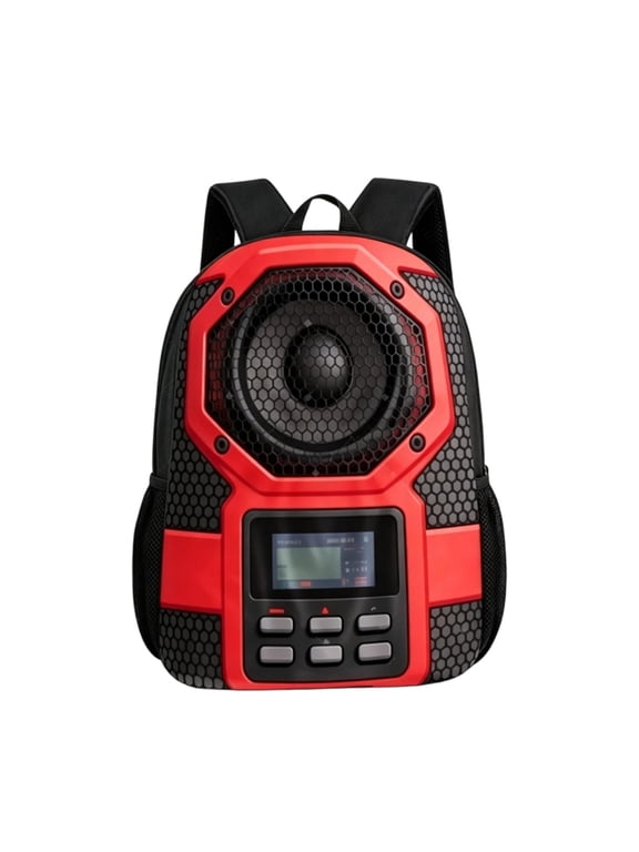 Radio Boombox Print Casual Daypack DJ Designer 17 inches Laptop Backpack for Men Women Music Travel Packback Adjustable Straps Outdoor Daypack Bags for Camping Hiking