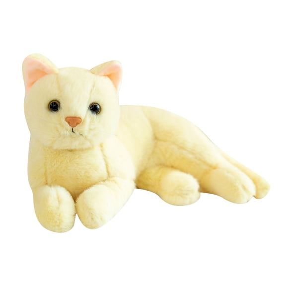 XIANXIAN Realistic Yellow Kitten Stuffed Animals Simulation American Shorthair Cat Plush Toy Lifelike Tabby Kitty Plushie Doll Gifts/12"