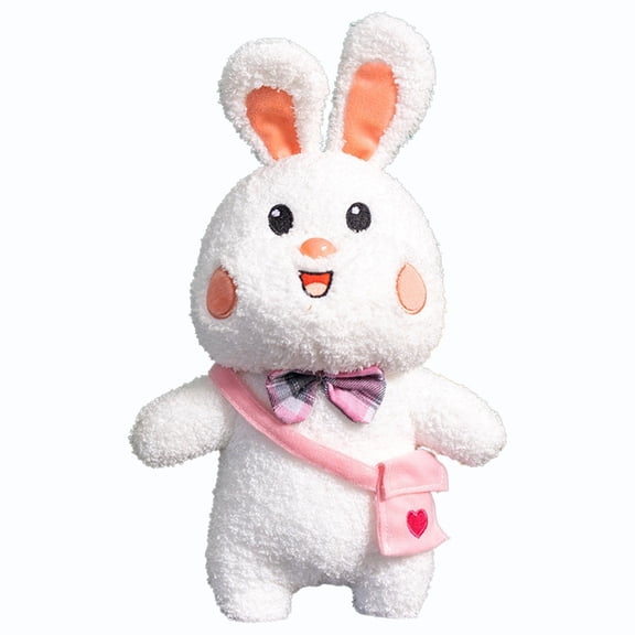XIANXIAN Small Bunny Plush with Heart Bag Cute White Rabbit Stuffed Animals Soft Stuffed Bear Plush Bear Plushie Toys Gifts for Girlfriend Boyfriend Kid