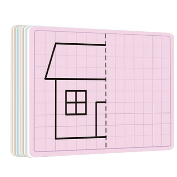 XIANXIAN Small White Board Grid Symmetry Drawing, Graphic Drawing Board Dry Erase Boards Xy Axis Graph 9"X12", with 2 Pens and 1 Erasers, Lattice Graphics Symmetry Drawing Large Card