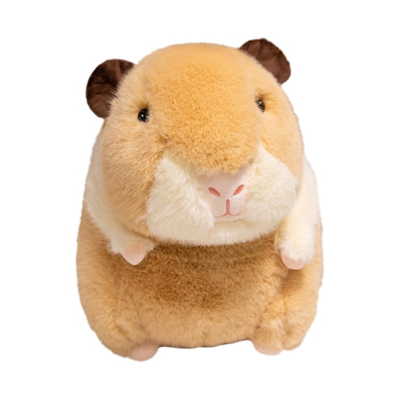 XIANXIAN Soft Stuffed Animal Hamster,Adorable Guinea Pig Plush Toy,9.8 Inch Brown and White, Kids Boys Girls Birthday Gift Cuddly Accompanying Doll for Bedroom