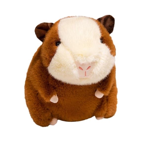 XIANXIAN Soft Stuffed Animal Hamster,Adorable Guinea Pig Plush Toy,9.8 Inch Brown and White, Kids Boys Girls Birthday Gift Cuddly Accompanying Doll for Bedroom
