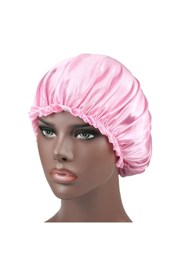 Womens Satin Lined Bonnet Hats Reversible Sleeping Beanie Hat with Silk Lining for Women's Natural & Curly Hair