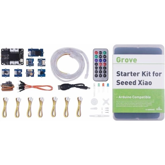 XIAO Starter Kit - All XIAO Series Development Boards Supported, XIAO Series Expansion Board, 9 Grove Modules, Presented with XIAO Courses for Beginner.