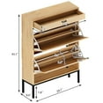 thumbnail image 1 of XIAO WEI Shoe Cabinet, Shoe Storage Organizer Cabinet with 2 Flip Wavy Line Drawers, Freestanding Shoe Rack with Adjustable Shelf for Entryway, QH242-1, 1 of 6