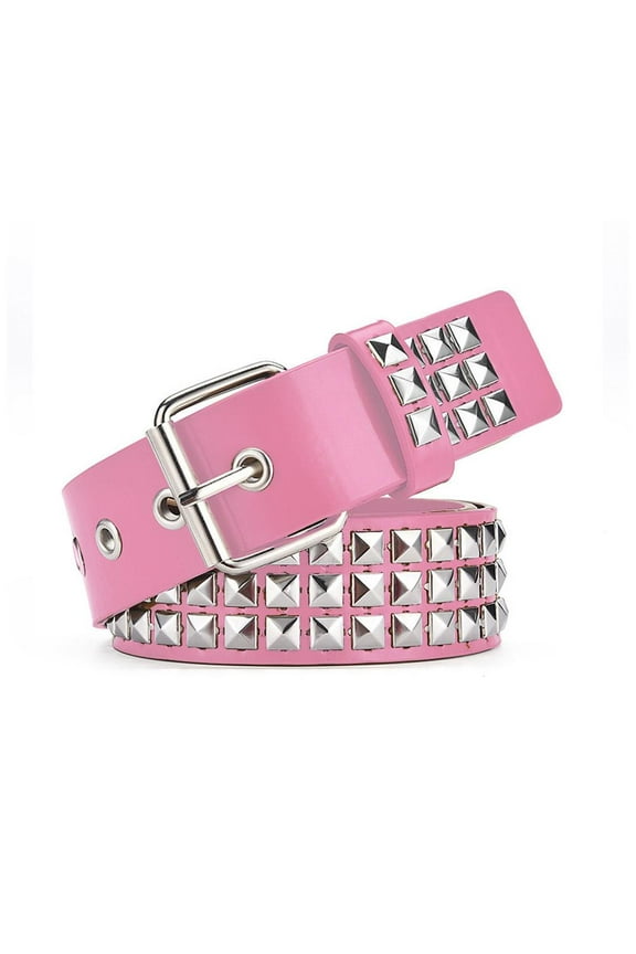 XIAOBAN Studded Leather Belt - Pk Belt Chain Grommet Waist Belts for Jeans Pants Goth Stud Pyramid Gothic Clothing N0I7