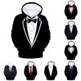 thumbnail image 1 of XIAOCHA 3D Suit Graphic Hoodie For Men Fake Formal Outfit Print Hooded Sweatshirt Fashion Sweatshirt, White, Sizes M, 1 of 3