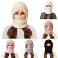 thumbnail image 1 of XIAOCHA Balaclava‑Style Beanie for Women，Fleece‑Lined Fall‑Winter Outdoor Toque,Beige, 1 of 4