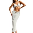 thumbnail image 1 of XIAOCHA Bikini And Cover Up Set For Women Halter Neck Triangle Top Drawstring Maxi Sarong Cover Ups Quick Drying Chic Beach Swimsuits, 1 of 9