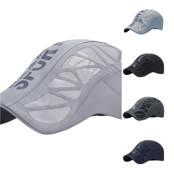 XIAOCHA Breathable Mesh Sports Cap for Men Adjustable Hat Band Outdoor Travel Ball Cap,Light Gray