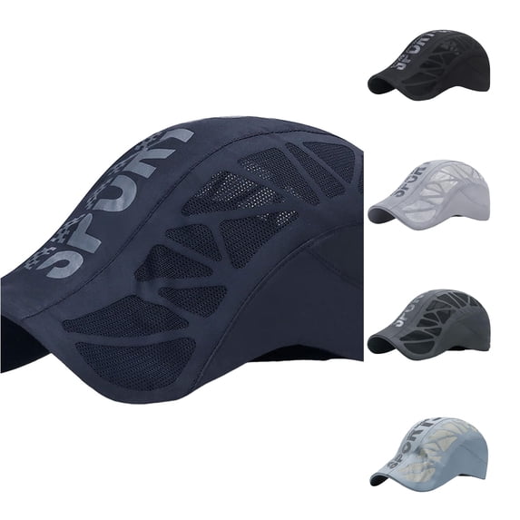 XIAOCHA Breathable Mesh Sports Cap for Men Adjustable Hat Band Outdoor Travel Ball Cap,Navy